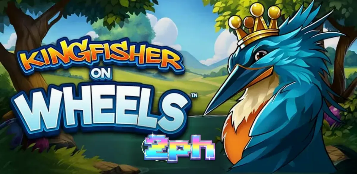 Ang crowned kingfisher sa tabi ng Fortune Wheel sa Kingfisher on Wheels slot
